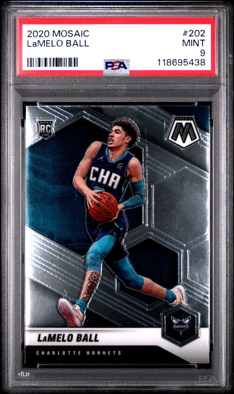 2020 PANINI MOSAIC #202 LAMELO BALL PSA 9