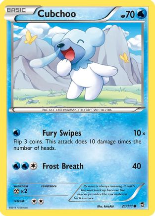 Cubchoo 021  XY  Furious Fists - Common