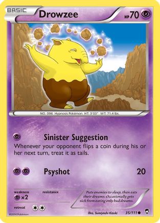 Drowzee 035  - Reverse Holofoil XY  Furious Fists - Common