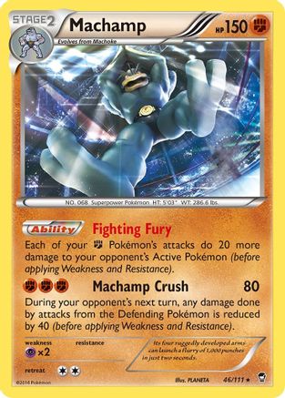 Machamp 046/111  - Reverse Holofoil XY  Furious Fists - Holo Rare