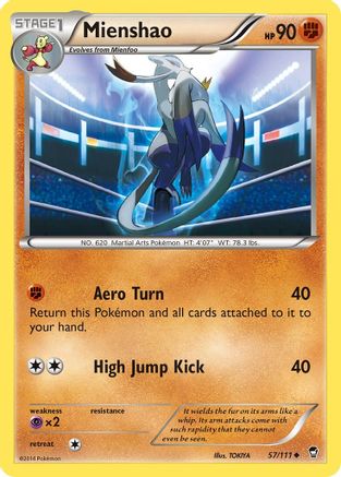 Mienshao 057  - Reverse Holofoil XY  Furious Fists - Uncommon