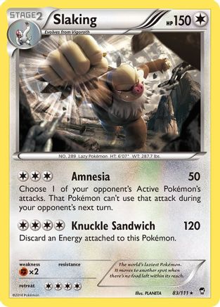 Slaking 083/111  - Holofoil XY  Furious Fists - Holo Rare