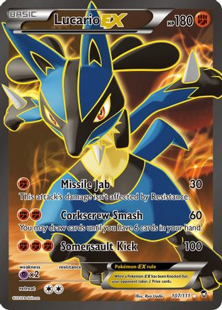 Lucario EX (107 Full Art) 107/111  - Holofoil XY  Furious Fists - Ultra Rare