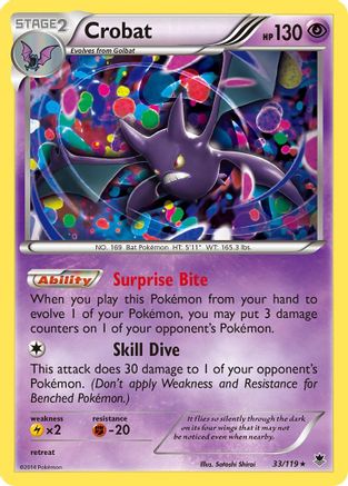 Crobat 033/119  - Reverse Holofoil XY  Phantom Forces - Rare