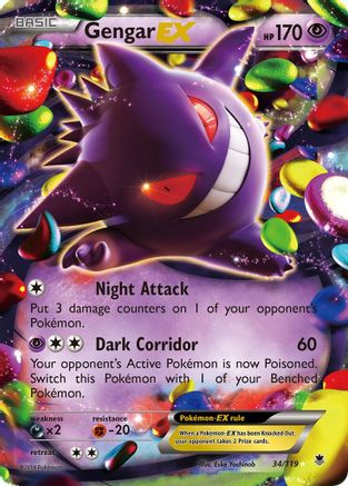 Gengar EX 034/119  - Holofoil XY  Phantom Forces - Ultra Rare