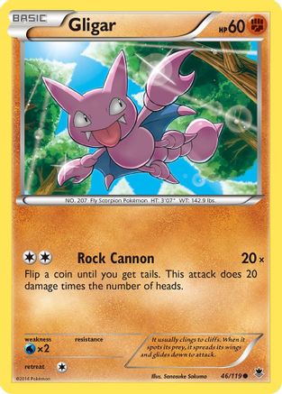 Gligar 046  - Reverse Holofoil XY  Phantom Forces - Common