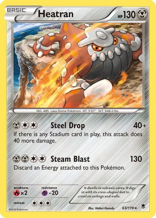 Heatran 063  - Holofoil XY  Phantom Forces - Holo Rare