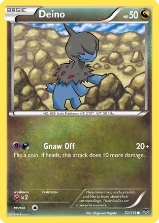 Deino 072  - Reverse Holofoil XY  Phantom Forces - Common