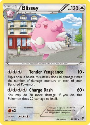 Blissey 081  - Reverse Holofoil XY  Phantom Forces - Rare