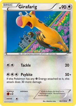 Girafarig 082  - Reverse Holofoil XY  Phantom Forces - Uncommon