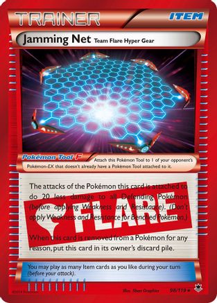 Jamming Net 098/119  - Holofoil XY  Phantom Forces - Holo Rare