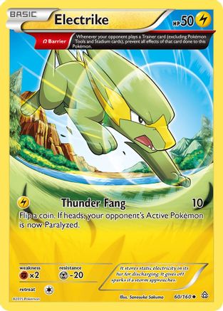 Electrike (Omega) 060/160  - Reverse Holofoil XY  Primal Clash - Uncommon