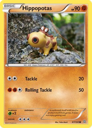 Hippopotas 087/160  - Reverse Holofoil XY  Primal Clash - Common