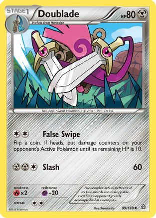 Doublade 099/160  - Reverse Holofoil XY  Primal Clash - Uncommon