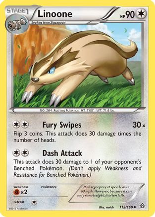 Linoone 112  - Reverse Holofoil XY  Primal Clash - Uncommon