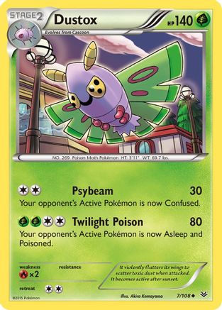 Dustox (7) 007/108  - Reverse Holofoil XY  Roaring Skies - Uncommon