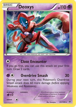 Deoxys 033/108  - Holofoil XY  Roaring Skies - Holo Rare
