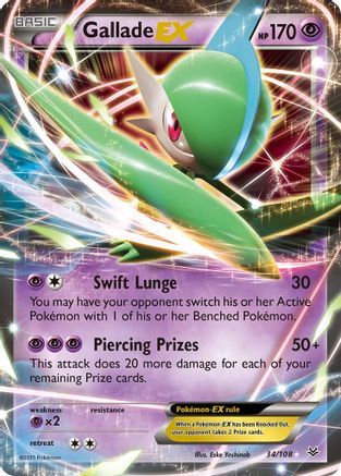 Gallade EX 034/108  - Holofoil XY  Roaring Skies - Ultra Rare