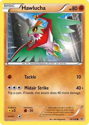 Hawlucha 039/108  - Reverse Holofoil XY  Roaring Skies - Common