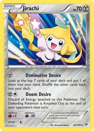 Jirachi 042/108  - Reverse Holofoil XY  Roaring Skies - Holo Rare