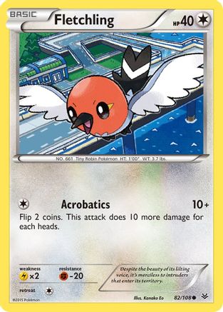 Fletchling 082/108  - Reverse Holofoil XY  Roaring Skies - Common
