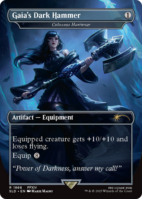 Colossus Hammer (SLD-1866) - Secret Lair Drop / Gaia's Dark Hammer (Borderless)