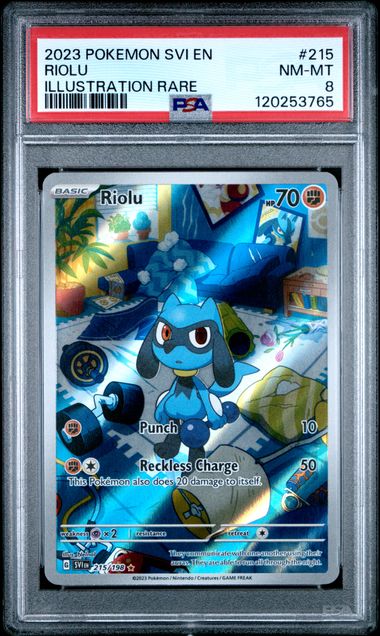2023 POKEMON SVI EN-SCARLET & VIOLET #215 RIOLU ILLUSTRATION RARE PSA 8