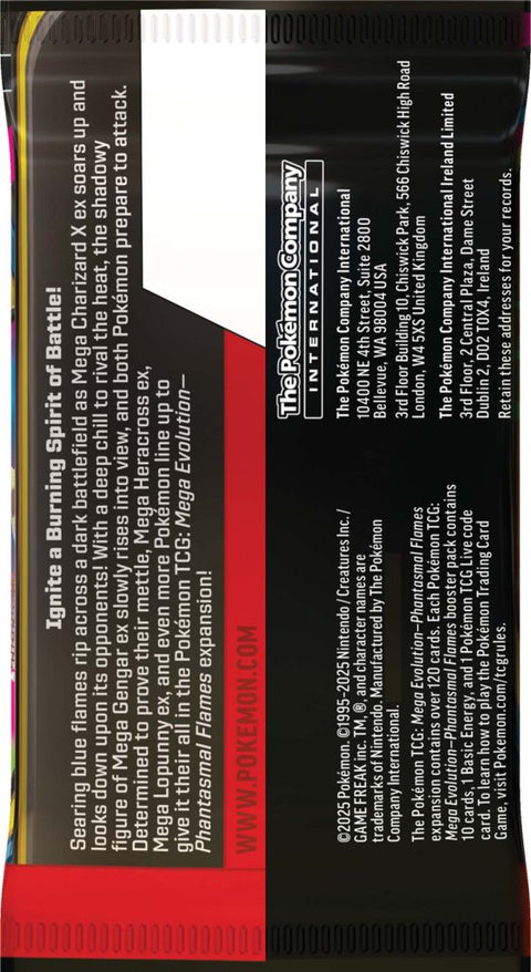 PRE-ORDER Pokemon TCG: Mega Evolution - Phantasmal Flames Booster + Custom 9 Pocket Binder
