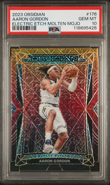 2023 PANINI OBSIDIAN #176 AARON GORDON ELECTRIC ETCH MOLTEN MOJO PSA 10