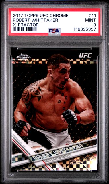2017 TOPPS UFC CHROME #41 ROBERT WHITTAKER X-FRACTOR PSA 9