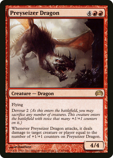 Preyseizer Dragon (PC2-050) - Planechase 2012 Foil