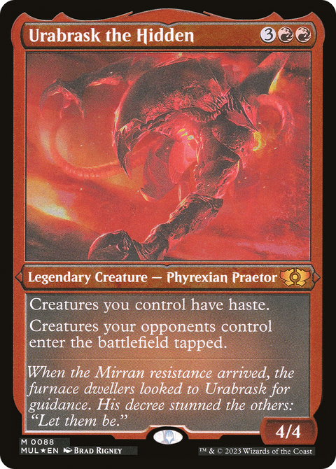 Urabrask the Hidden (Foil Etched) (MUL-088) - Multiverse Legends Etched Foil