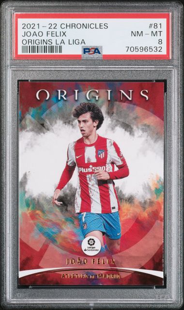 2021-22 PANINI CHRONICLES #81 JOAO FELIX ORIGINS LA LIGA PSA 8