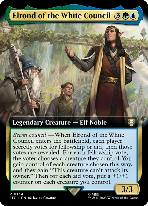 Elrond of the White Council (Extended Art) (LTC-134) - Tales of Middle-earth Commander: (Extended Art) Foil