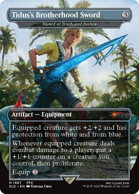 Sword of Truth and Justice (SLD-1867) - Secret Lair Drop / Tidus's Brotherhood Sword (Borderless) Foil