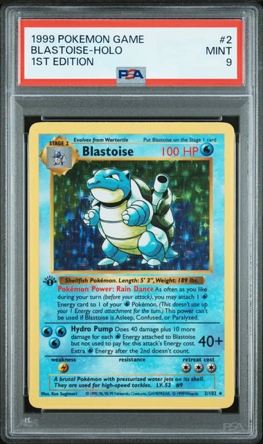 1999 POKEMON GAME #2 BLASTOISE-HOLO 1ST EDITION PSA 9