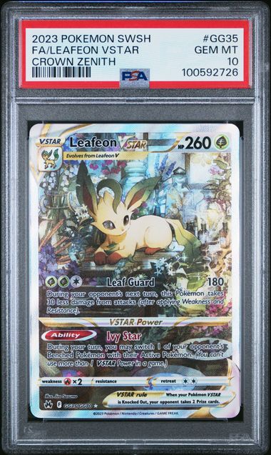 PSA 10 2023 POKEMON SWORD AND SHIELD CROWN ZENITH #GG35 FA/LEAFEON VSTAR