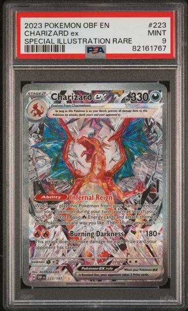 PSA 9 2023 POKEMON OBF EN-OBSIDIAN FLAMES 223 CHARIZARD ex SPECIAL ILLUSTRATION RARE