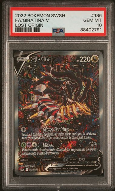 PSA 10 2022 POKEMON SWORD & SHIELD LOST ORIGIN #186 FA/GIRATINA V LOST ORIGIN