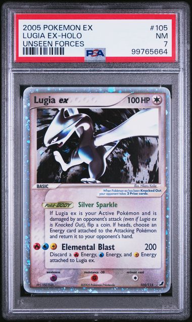 PSA 7 POKEMON EX UNSEEN FORCES #105 LUGIA EX-HOLO UNSEEN FORCES