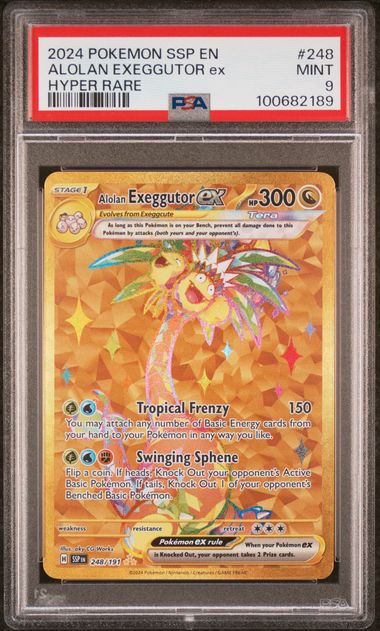 PSA 9 2024 POKEMON SSP EN-SURGING SPARKS #248 ALOLAN EXEGGUTOR ex