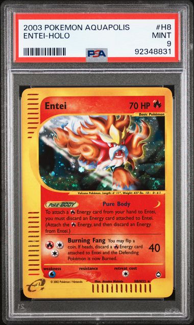 PSA 9 2003 POKEMON AQUAPOLIS H8 ENTEI-HOLO