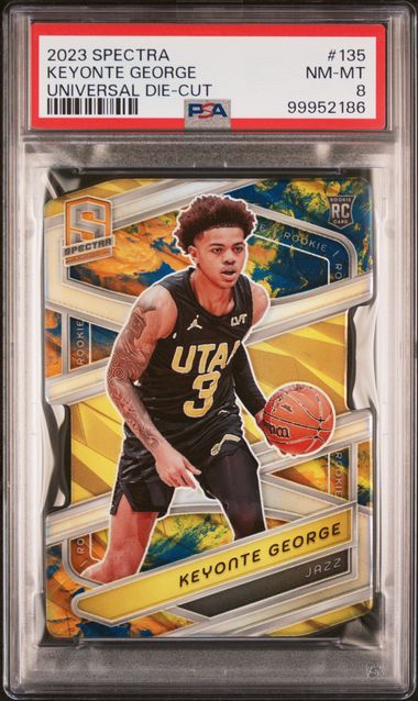 2023 PANINI SPECTRA #135 KEYONTE GEORGE UNIVERSAL DIE-CUT PSA 8