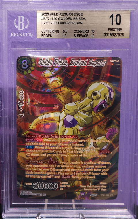 BGS 10 GOLDEN FRIEZA, EVOLVED EMPEROR BT21-120 SPR