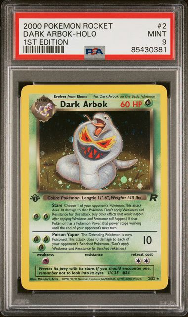 PSA 10 -#2 DARK ARBOK-HOLO 2000 POKEMON ROCKET