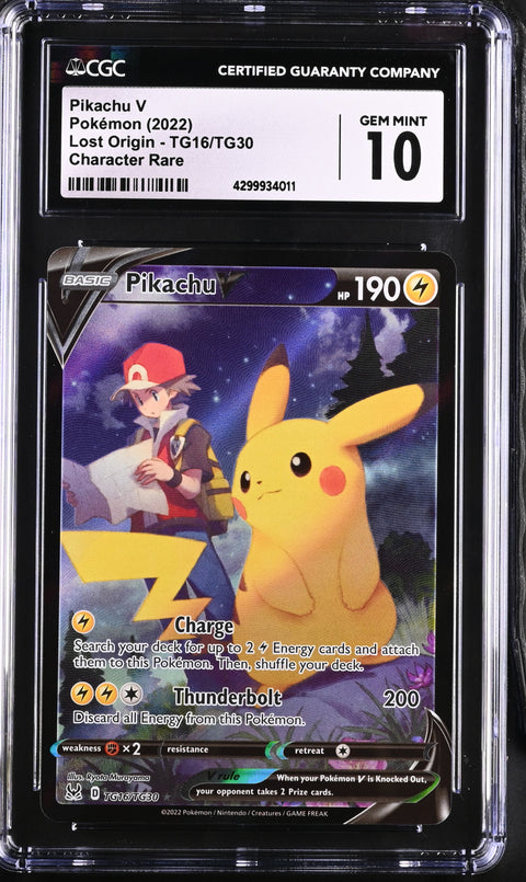 CGC 10 - 2022 Pokémon Sword & Shield Lost Origin TG16 Pikachu V