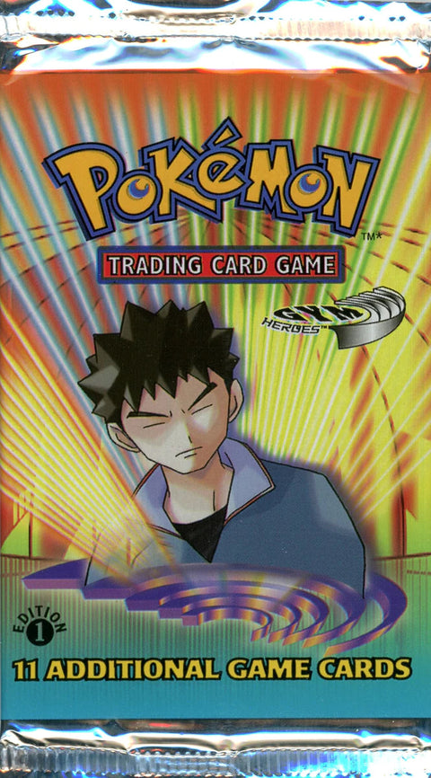 2000 Pokemon WOTC Gym Heroes Foil Pack Brock 1st Edition Booster Pack