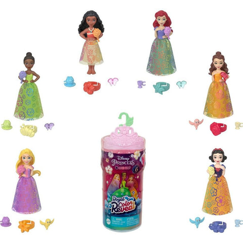 Disney - Princess - Small Doll Royal Color Reveal with 6 Surprises