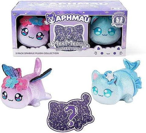 Aphmau 6” Meemeow Plush Sparkle Collection 3-Pack, Surprise Box that Includes 2 Sparkle Plush + 1 Mystery Plush