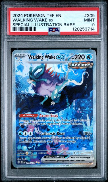2024 POKEMON TEF EN-TEMPORAL FORCES #205 WALKING WAKE ex SPECIAL ILLUSTRATION RARE PSA 9